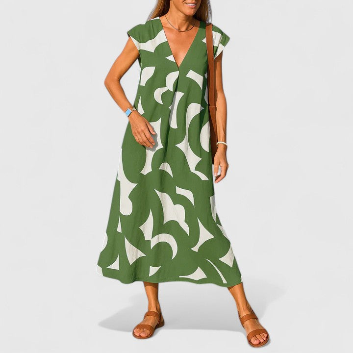 Koralia | Tyylikäs V-pääntie Mekko