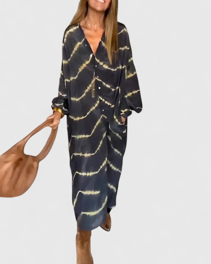 Amelie™ | Elegantti Boho Raidallinen Maxi-Mekko