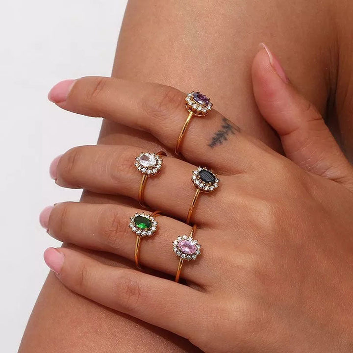 Amaryelle | Vihreä Zirkonia Sormus 18K Kulta