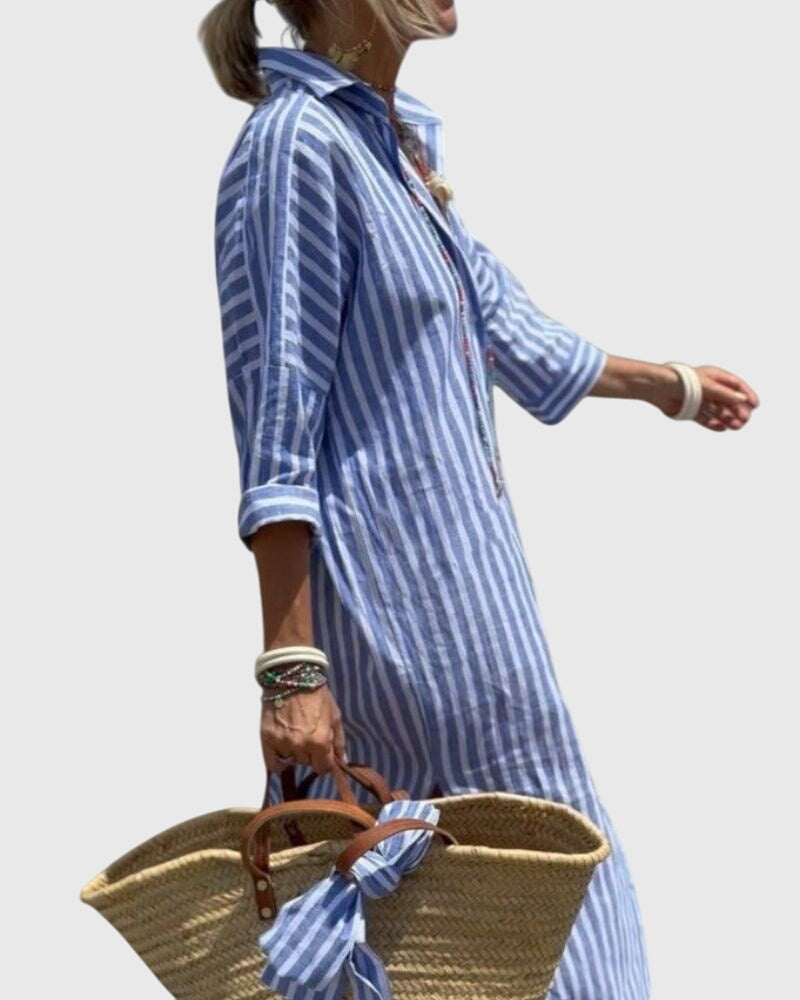 Ellen™ | Klassinen Raidallinen Mekko