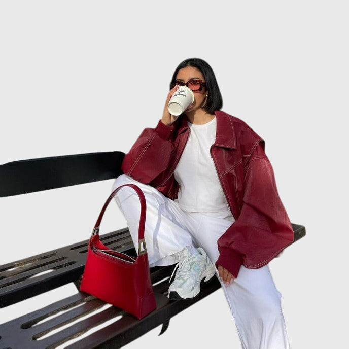 Faye™ - Ylisuuri Nahkatakki