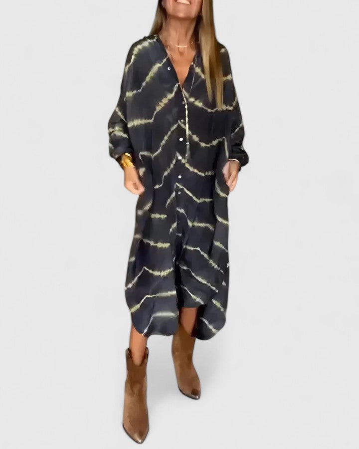Amelie™ | Elegantti Boho Raidallinen Maxi-Mekko