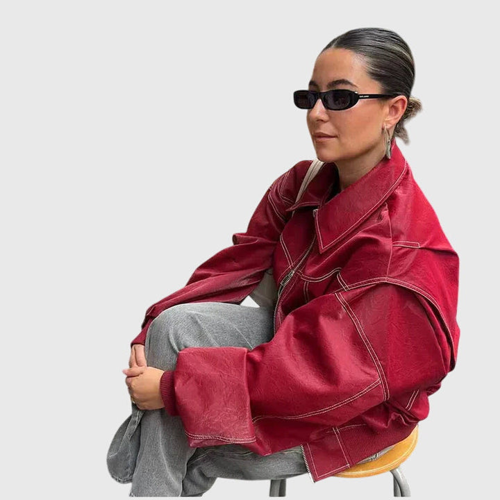 Faye™ - Ylisuuri Nahkatakki