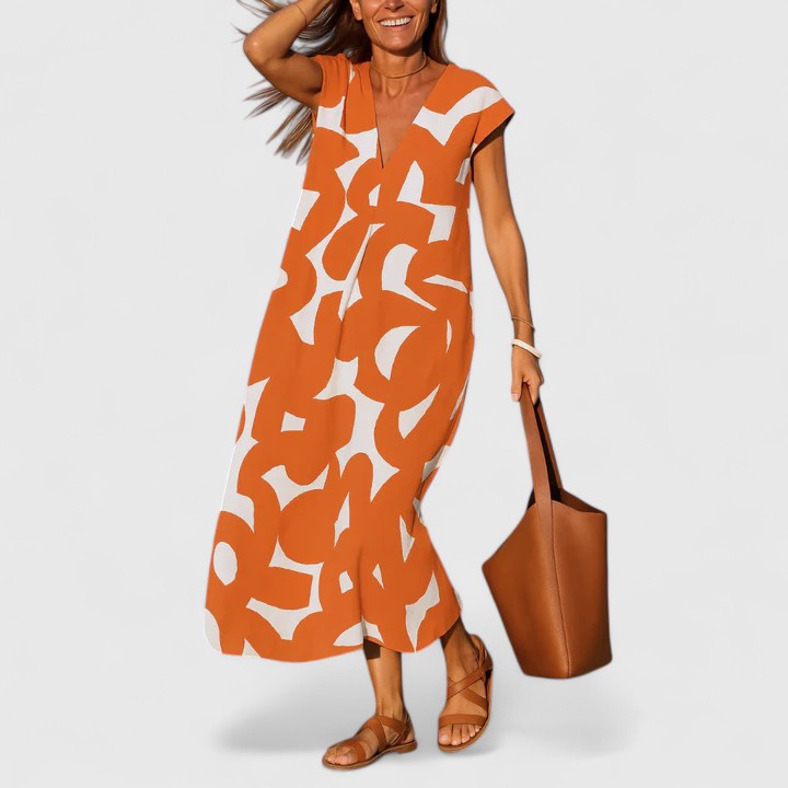 Koralia | Tyylikäs V-pääntie Mekko